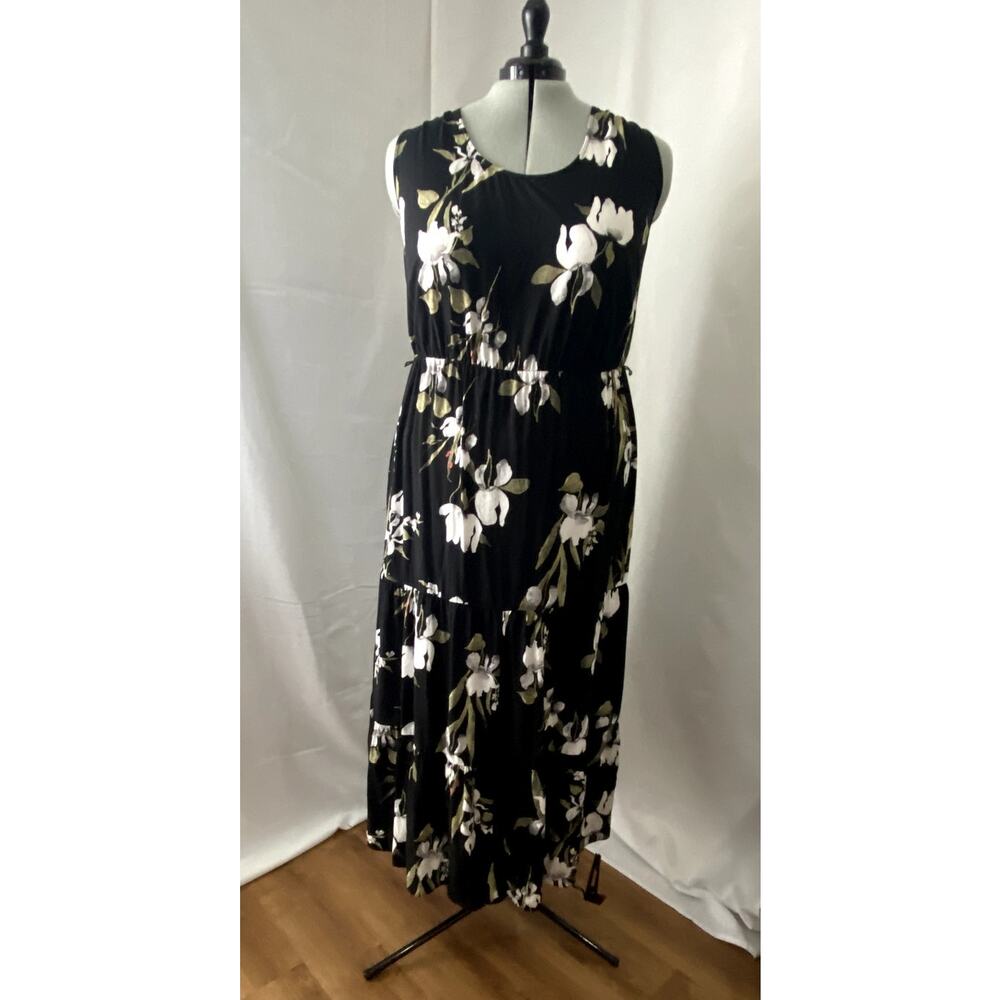 Ava & Viv sleeveless dress size 2x black floral